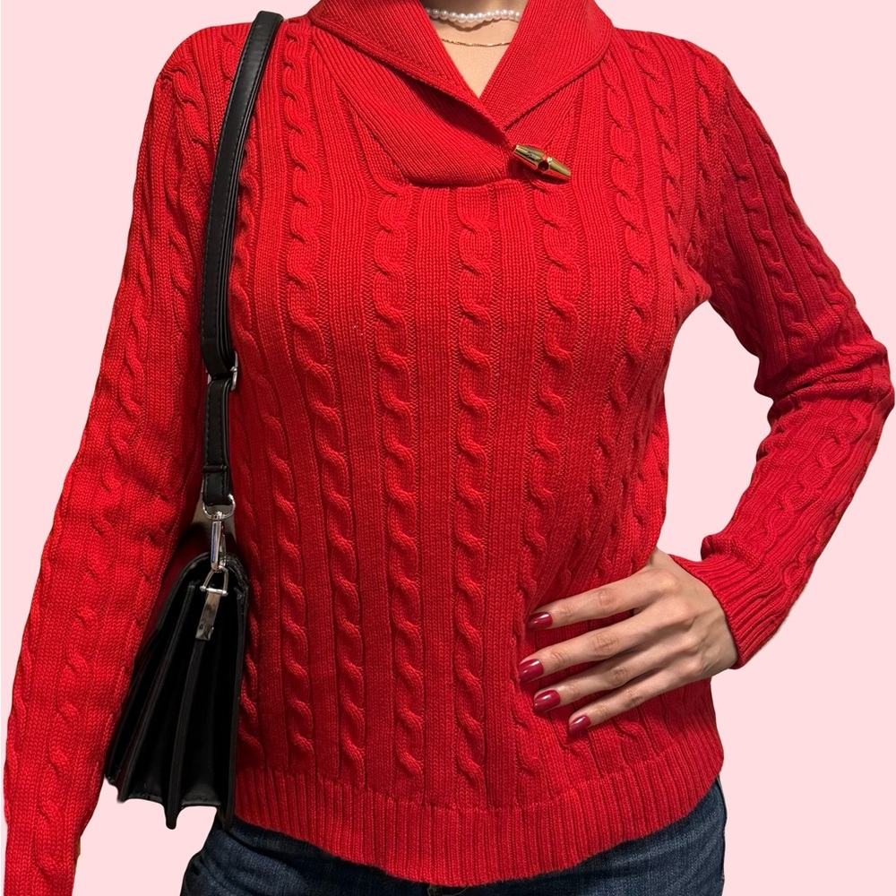 Polo Ralph Lauren Red Cowl Neck Sweater